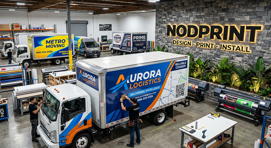 Delivery van full wrap before/after